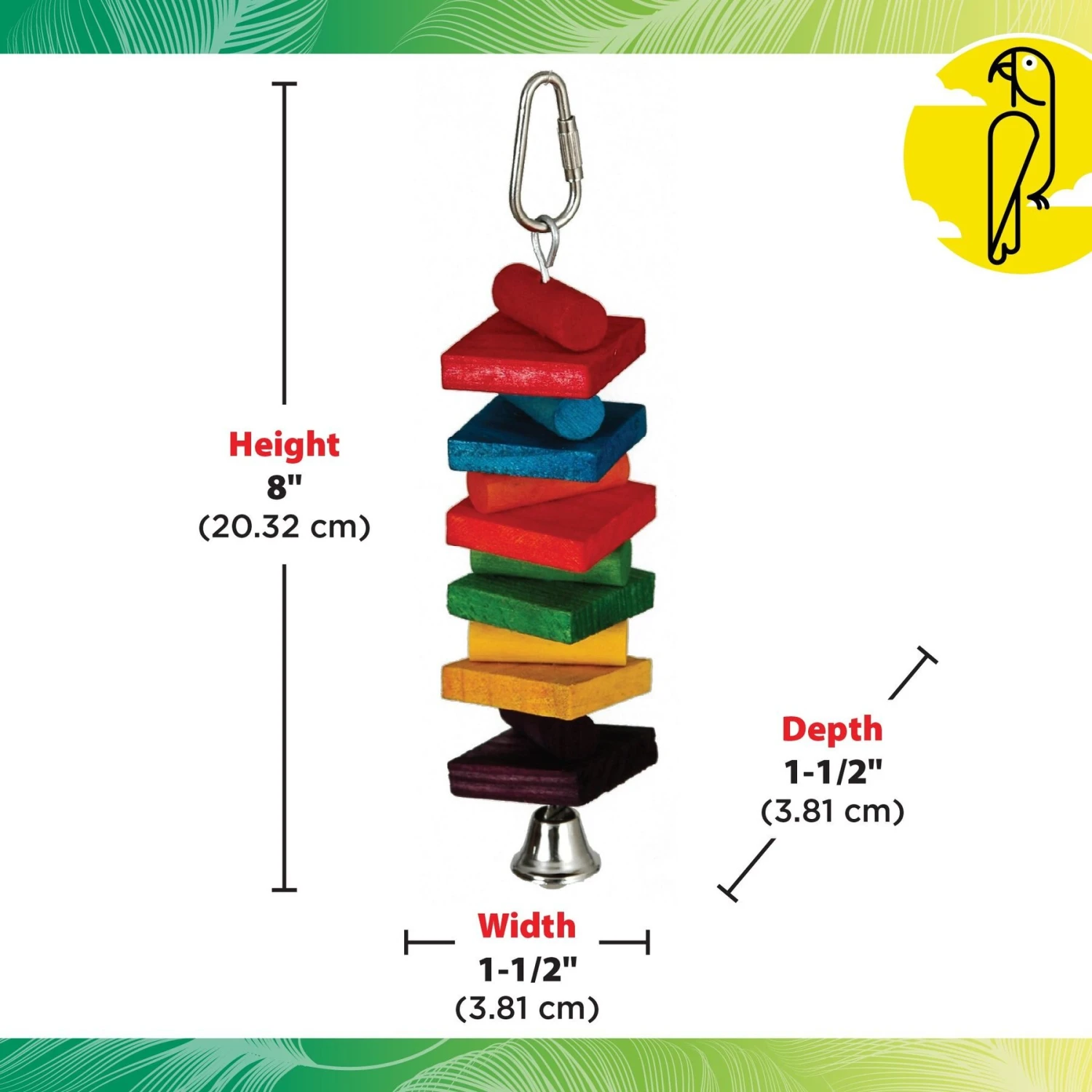 Caitec Featherland Paradise Rainbow Stack Bird Toy, Small 5 Caitec Featherland Paradise Rainbow Stack Bird Toy, Small - Image 3