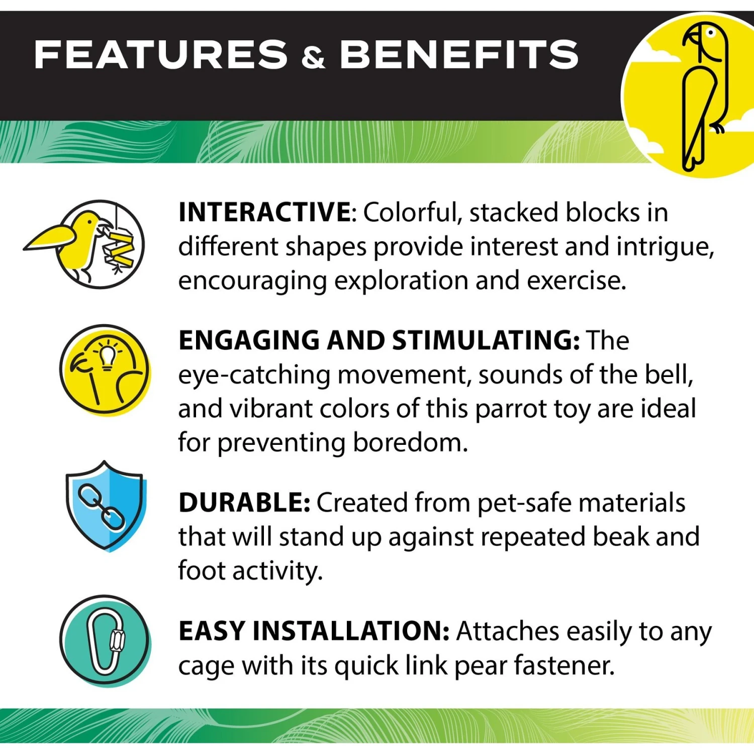 Caitec Featherland Paradise Rainbow Stack Bird Toy, Small 7 Caitec Featherland Paradise Rainbow Stack Bird Toy, Small - Image 5