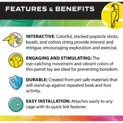 Caitec Featherland Paradise Popsicle Sticks Bird Toy -Sunny Decor Shop 228190 PT4. AC SS1800 V1669661407