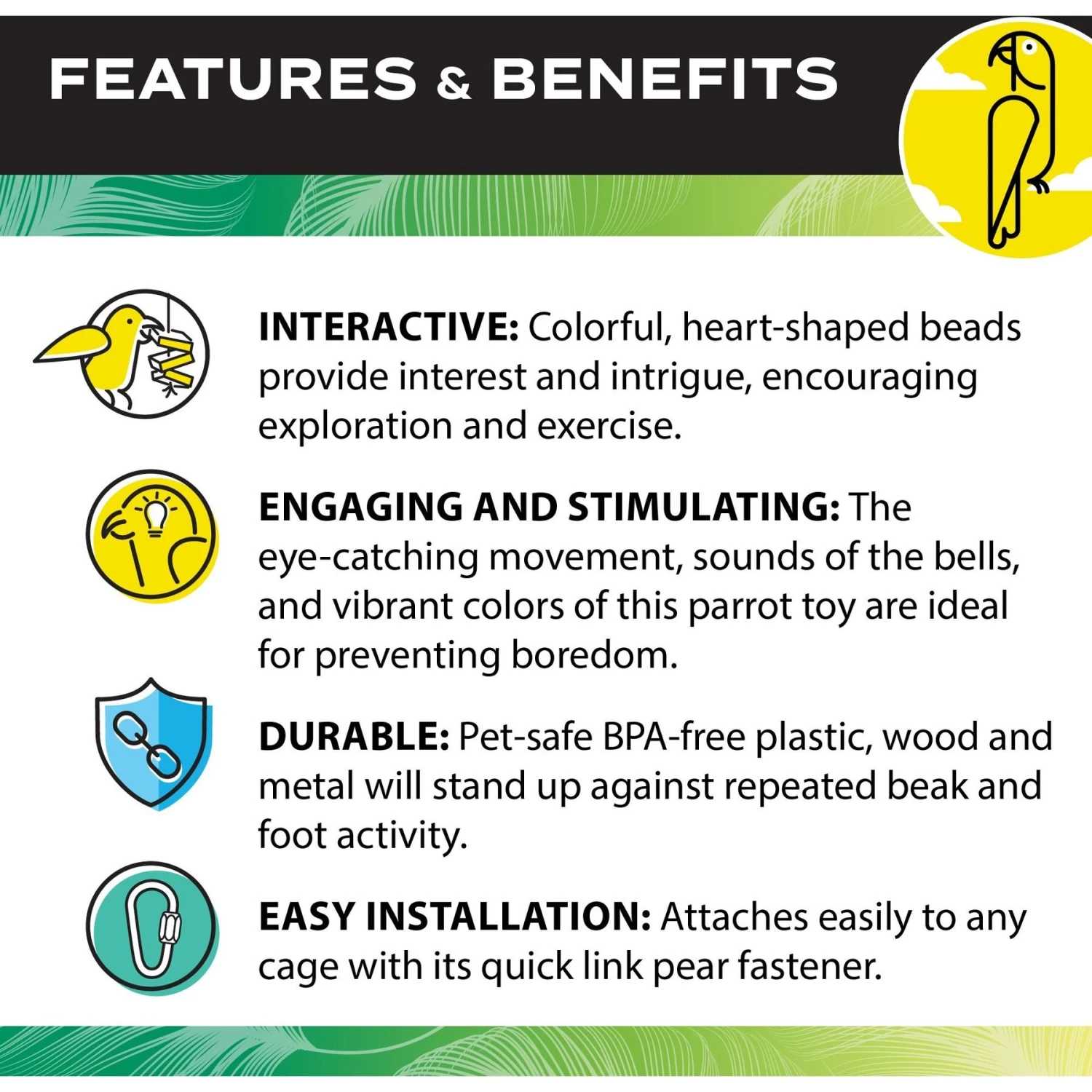 Caitec Featherland Paradise Parakeet Swing Bird Toy 7 Caitec Featherland Paradise Parakeet Swing Bird Toy - Image 5