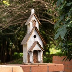 Glitzhome Extra-Large Rustic Wood White Bird House, 23.62-in -Sunny Decor Shop 228719 PT4. AC SS1800 V1663106661