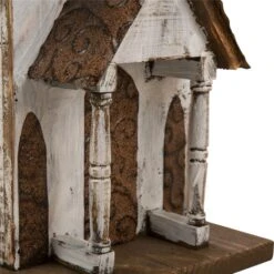 Glitzhome Extra-Large Rustic Wood White Bird House, 23.62-in -Sunny Decor Shop 228719 PT5. AC SS1800 V1663106903