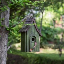 Glitzhome Distressed Wooden Bird House, 11.61-in -Sunny Decor Shop 228729 PT3. AC SS1800 V1663018200
