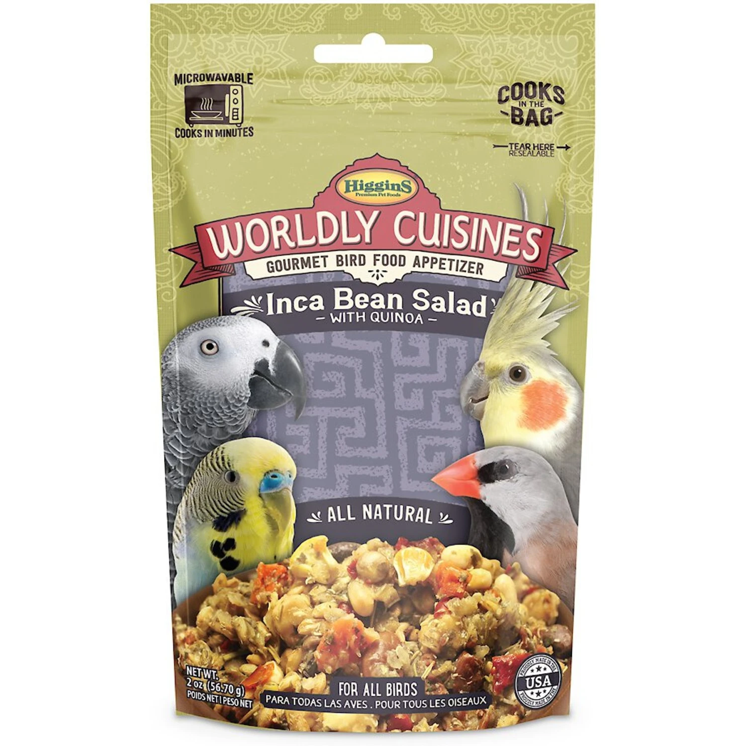 Higgins Worldly Cuisines Inca Bean Salad Bird Treats 3 Higgins Worldly Cuisines Inca Bean Salad Bird Treats