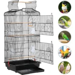 Yaheetech 41-in Open Top Metal Birdcage Parrot Cage -Sunny Decor Shop 242658 PT1. AC SS1800 V1649938635