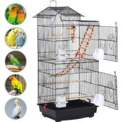 Yaheetech 39-in Parrot Bird Cage, Black, Large -Sunny Decor Shop 242661 PT1. AC SS1800 V1649941300