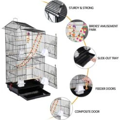 Yaheetech 39-in Parrot Bird Cage, Black, Large -Sunny Decor Shop 242661 PT5. AC SS1800 V1649937988
