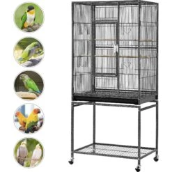 Yaheetech 53.7-in Parrot Bird Cage & Stand, Hammered Black, Large 13 Yaheetech 53.7-in Parrot Bird Cage & Stand, Hammered Black, Large -Sunny Decor Shop 242663 PT2. AC SS1800 V1649940109