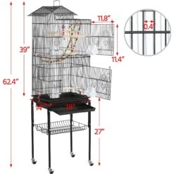 Yaheetech 62.5-in Rolling Large Bird Cage & Detachable Stand -Sunny Decor Shop 242665 PT3. AC SS1800 V1649936811