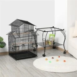 Yaheetech 55-in Triple Roof Rolling Bird Cage, Black 11 Yaheetech 55-in Triple Roof Rolling Bird Cage, Black -Sunny Decor Shop 242667 PT1. AC SS1800 V1637109980