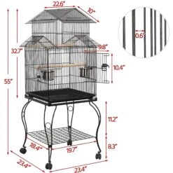 Yaheetech 55-in Triple Roof Rolling Bird Cage, Black 14 Yaheetech 55-in Triple Roof Rolling Bird Cage, Black -Sunny Decor Shop 242667 PT4. AC SS1800 V1637109397