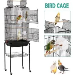 Yaheetech 64-in Open Top Metal Parrot Cage With Detachable Rolling Stand -Sunny Decor Shop 242669 PT2. AC SS1800 V1637104959
