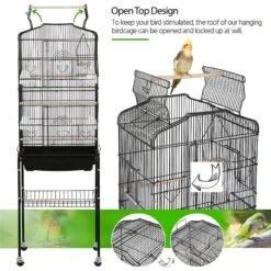 Yaheetech 64-in Open Top Metal Parrot Cage With Detachable Rolling Stand -Sunny Decor Shop 242669 PT4. AC SS1800 V1637101320