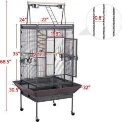 Yaheetech 68.5-in Rolling Bird Cage & Playtop, Hammertone Black 12 Yaheetech 68.5-in Rolling Bird Cage & Playtop, Hammertone Black -Sunny Decor Shop 242677 PT2. AC SS1800 V1637109445