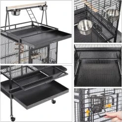 Yaheetech 68.5-in Rolling Bird Cage & Playtop, Hammertone Black 13 Yaheetech 68.5-in Rolling Bird Cage & Playtop, Hammertone Black -Sunny Decor Shop 242677 PT3. AC SS1800 V1637112104