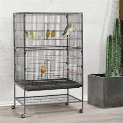 Yaheetech Large Bird Rolling Cage & Storage Shelf, Hammered Black -Sunny Decor Shop 242679 PT1. AC SS1800 V1636563687