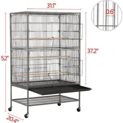 Yaheetech 52-in Rolling Bird Cage, Hammered Black, Large 13 Yaheetech 52-in Rolling Bird Cage, Hammered Black, Large -Sunny Decor Shop 242683 PT2. AC SS1800 V1649888485