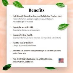 Lafeber Tropical Fruit Gourmet Pellets Finch Bird Food -Sunny Decor Shop 254443 PT3. AC SS1800 V1602285975