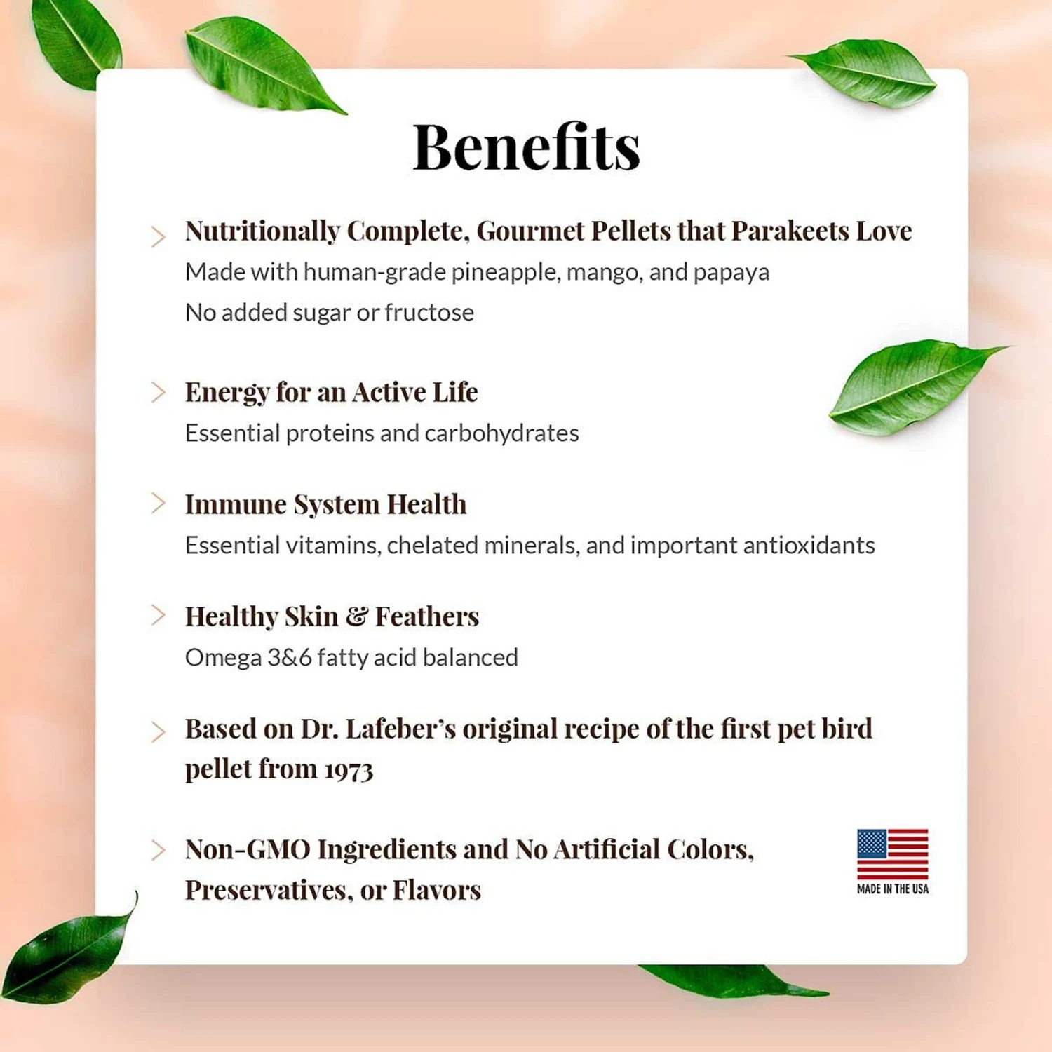 Lafeber Tropical Fruit Gourmet Pellets Parakeet Bird Food 6 Lafeber Tropical Fruit Gourmet Pellets Parakeet Bird Food - Image 4