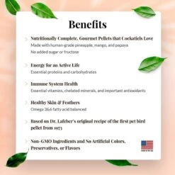 Lafeber Tropical Fruit Gourmet Pellets Cockatiel Bird Food 13 Lafeber Tropical Fruit Gourmet Pellets Cockatiel Bird Food -Sunny Decor Shop 254455 PT3. AC SS1800 V1602337270
