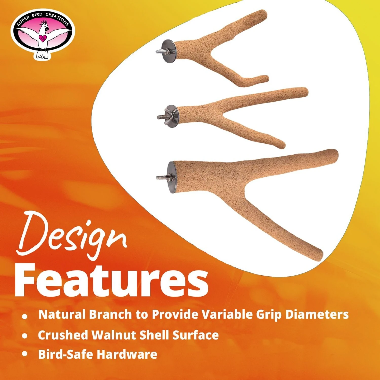 Super Bird Creations Sure-Grip Grooming Y Bird Perch, Large 9 Super Bird Creations Sure-Grip Grooming Y Bird Perch, Large - Image 7