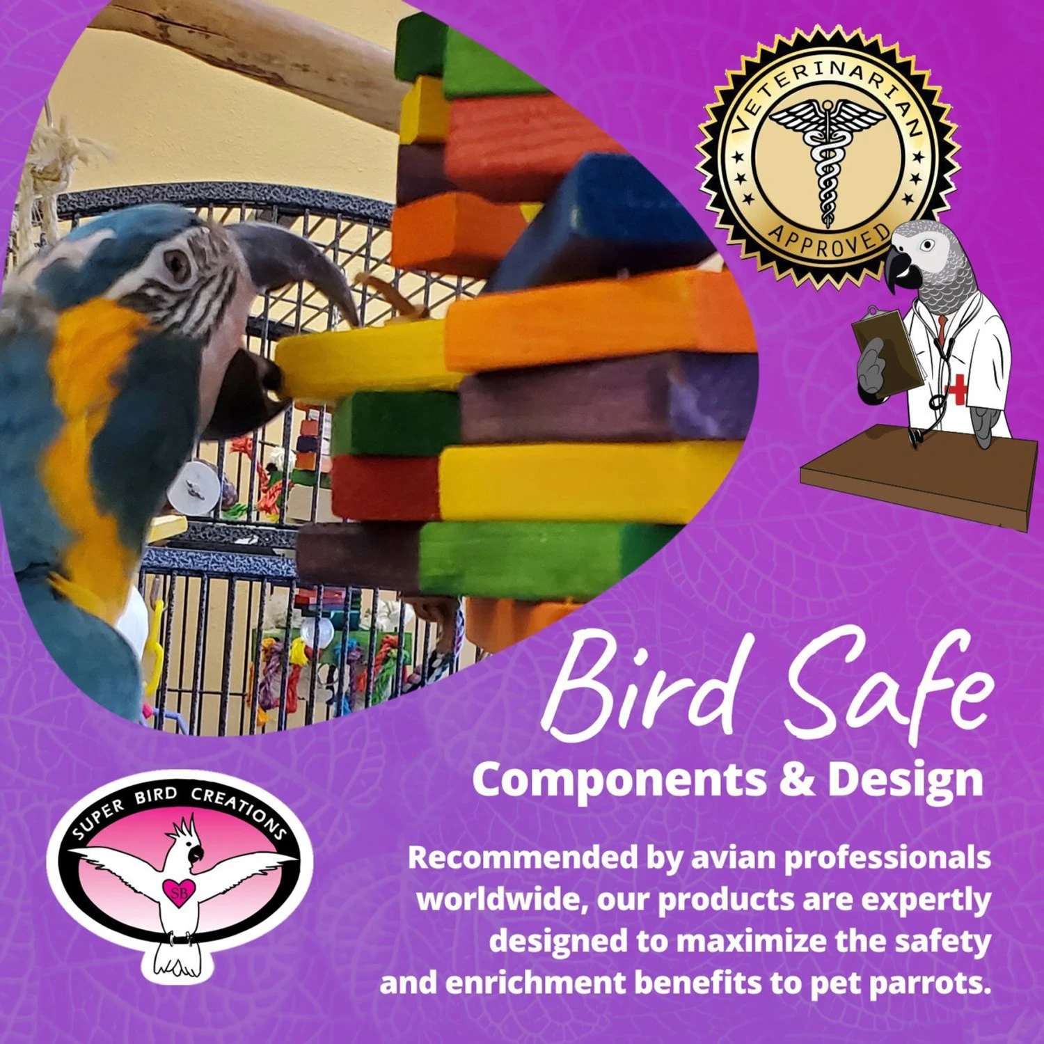 Super Bird Creations Woodpile Bird Toys, Large/X-Large 9 Super Bird Creations Woodpile Bird Toys, Large/X-Large - Image 7