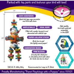 Super Bird Creations Willy Nilly Bird Toy, Large/ X-Large 12 Super Bird Creations Willy Nilly Bird Toy, Large/ X-Large -Sunny Decor Shop 256295 PT2. AC SS1800 V1662689000