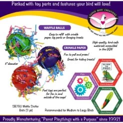 Super Bird Creations Waffle Ball Stuffers, Medium/Large, 3 Count -Sunny Decor Shop 256297 PT2. AC SS1800 V1662671211