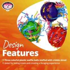 Super Bird Creations Waffle Ball Stuffers, Medium/Large, 3 Count -Sunny Decor Shop 256297 PT8. AC SS1800 V1662671211