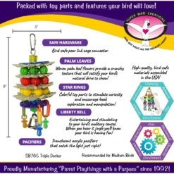 Super Bird Creations Triple Decker Bird Toy, Medium -Sunny Decor Shop 256299 PT2. AC SS1800 V1662670802