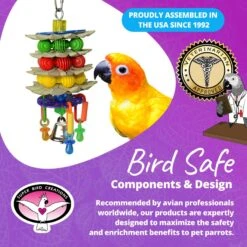 Super Bird Creations Triple Decker Bird Toy, Medium -Sunny Decor Shop 256299 PT7. AC SS1800 V1684341897