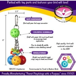 Super Bird Creations Jingleberries Bird Toy, Small/Medium 12 Super Bird Creations Jingleberries Bird Toy, Small/Medium -Sunny Decor Shop 256305 PT2. AC SS1800 V1662671144