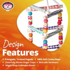 Super Bird Creations Finger Trap Pagoda Bird Toy, Small/Medium -Sunny Decor Shop 256307 PT8. AC SS1800 V1662670855