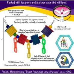 Super Bird Creations Groovy Chains Bird Toy, Large/X-Large -Sunny Decor Shop 256315 PT2. AC SS1800 V1662670856