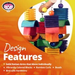 Super Bird Creations Groove Mobile Bird Toy, X-Large -Sunny Decor Shop 256328 PT8. AC SS1800 V1662689127