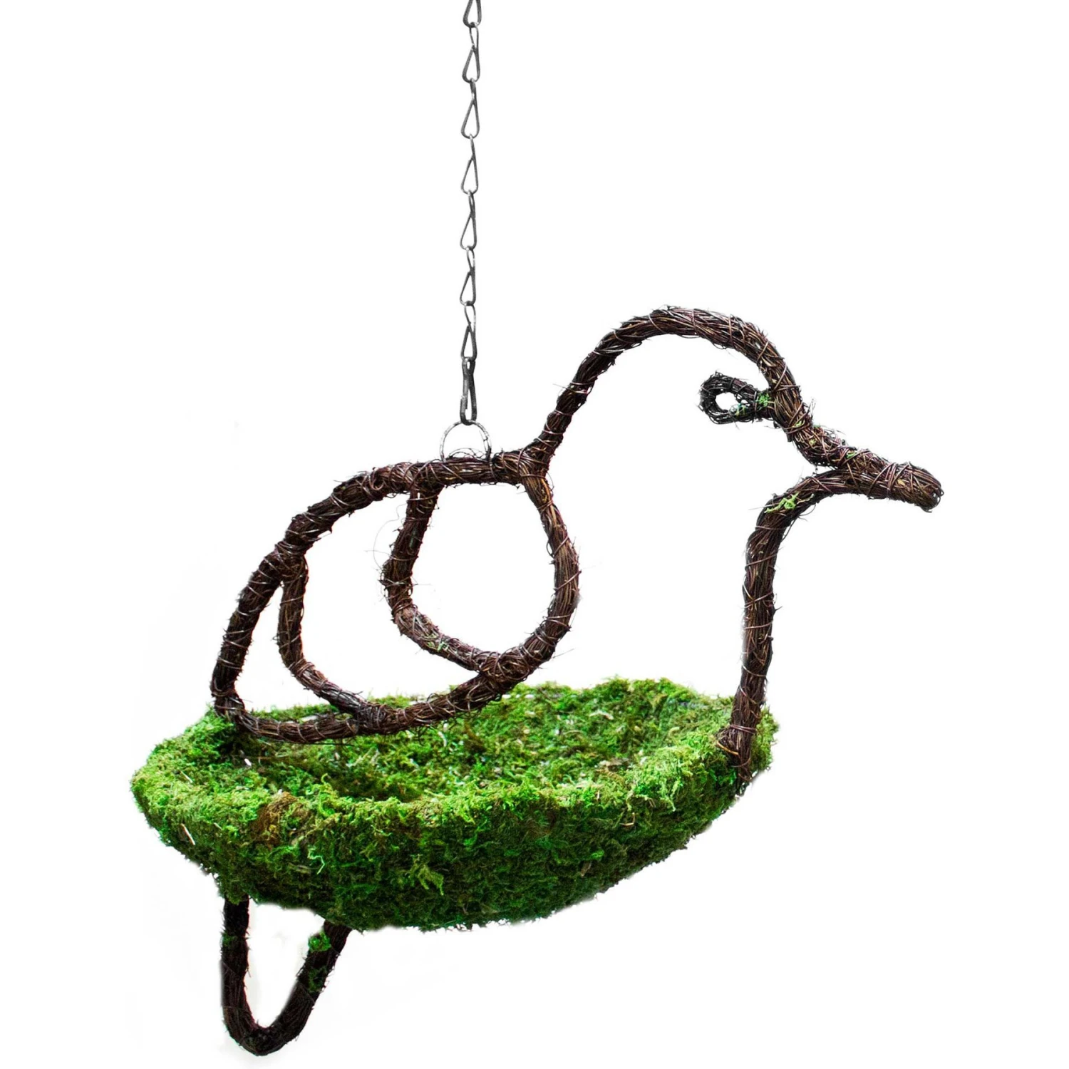 Galapagos Woven Bird Feeder, Dove, Fresh Green 3 Galapagos Woven Bird Feeder, Dove, Fresh Green