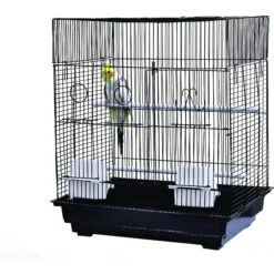 A&E Cage Company 18-in Flat Top Bird Cage, Black, Small -Sunny Decor Shop 258706 PT2. AC SS1800 V1605110548
