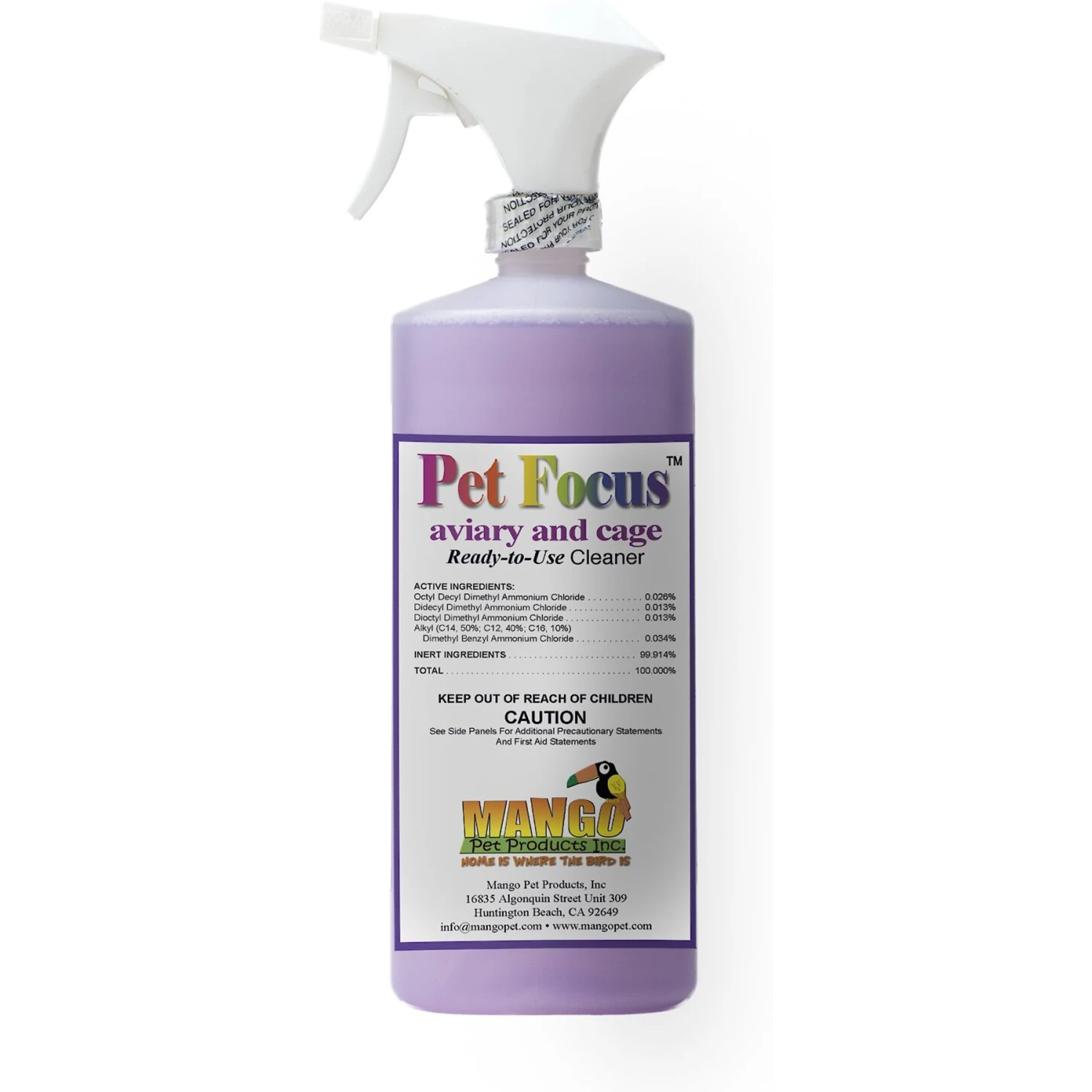 Mango Pet Pet Focus Ready-To-Use Bird Aviary & Cage Cleaner 3 Mango Pet Pet Focus Ready-To-Use Bird Aviary & Cage Cleaner