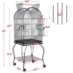 Yaheetech Open Top Rolling Metal Parrot Bird Cage, Black 14 Yaheetech Open Top Rolling Metal Parrot Bird Cage, Black -Sunny Decor Shop 285192 PT3. AC SS1800 V1649937091