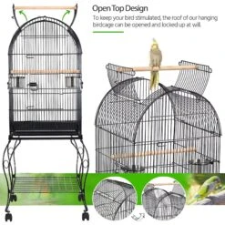 Yaheetech Open Top Rolling Metal Parrot Bird Cage, Black 15 Yaheetech Open Top Rolling Metal Parrot Bird Cage, Black -Sunny Decor Shop 285192 PT4. AC SS1800 V1649939198