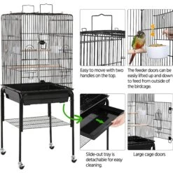 Yaheetech Play Top Detachable Rolling Stand Metal Bird Cage -Sunny Decor Shop 285200 PT5. AC SS1800 V1649940420