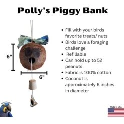Polly's Pet Products Piggy Bank Bird Perch 6 Polly's Pet Products Piggy Bank Bird Perch -Sunny Decor Shop 285401 PT1. AC SS1800 V1673976473