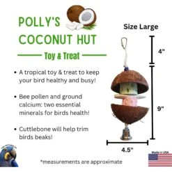 Polly's Pet Products Coconut Hut Bird Perch 7 Polly's Pet Products Coconut Hut Bird Perch -Sunny Decor Shop 285407 PT1. AC SS1800 V1678138901