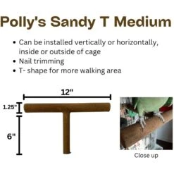 Polly's Pet Products T Perch Bird Perch -Sunny Decor Shop 285412 PT1. AC SS1800 V1669661370