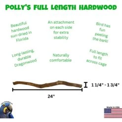 Polly's Pet Products Hardwood Bird Perch -Sunny Decor Shop 285420 PT2. AC SS1800 V1686942132