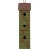 Glitzhome Distressed Solid Wood Birdhouse, Green
