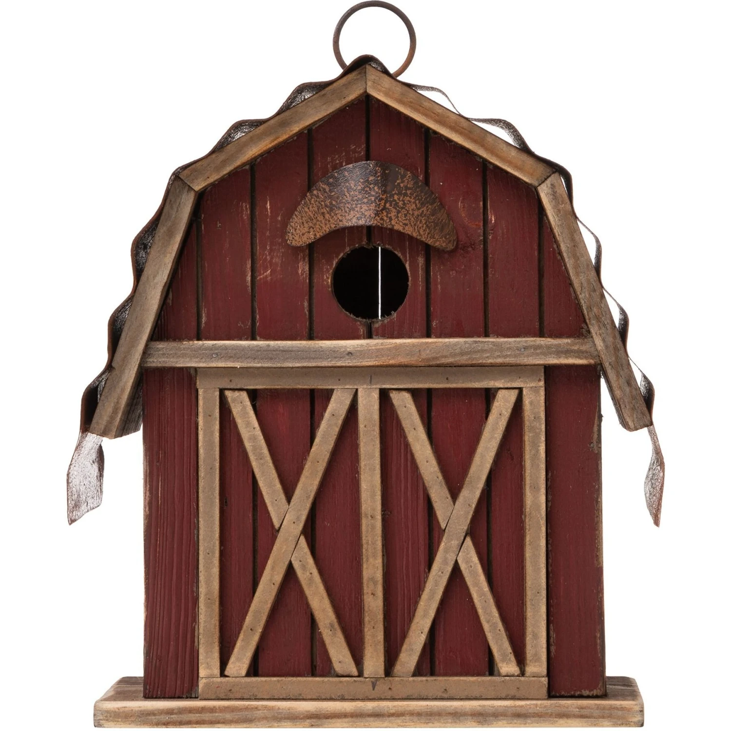 Glitzhome Wood Barn Garden Birdhouse, Red 3 Glitzhome Wood Barn Garden Birdhouse, Red