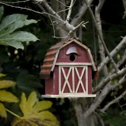 Glitzhome Wood Barn Garden Birdhouse, Red 13 Glitzhome Wood Barn Garden Birdhouse, Red -Sunny Decor Shop 286509 PT4. AC SS1800 V1663106482