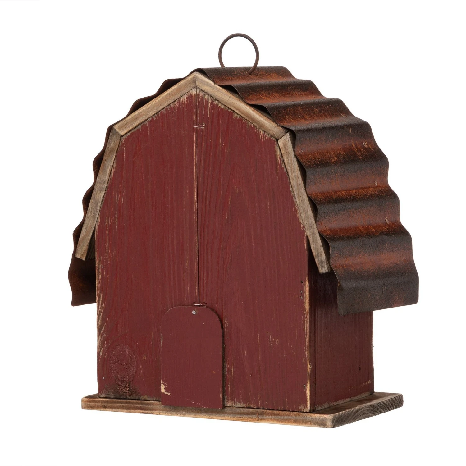 Glitzhome Wood Barn Garden Birdhouse, Red 9 Glitzhome Wood Barn Garden Birdhouse, Red - Image 7