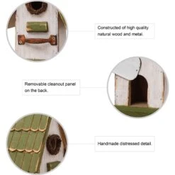 Glitzhome Wood Roof Garden Birdhouse, Green -Sunny Decor Shop 286513 PT2. AC SS1800 V1663106544